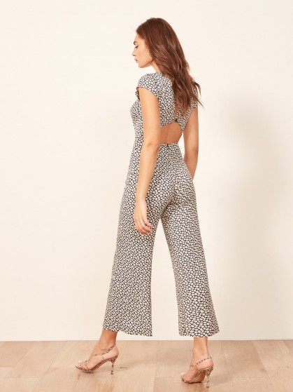 Reformation Mayer Jumpsuit in Quito | open back cropped leg jumpsuit