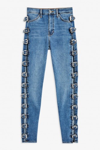 Topshop Mid Blue Buckle Jamie Jeans