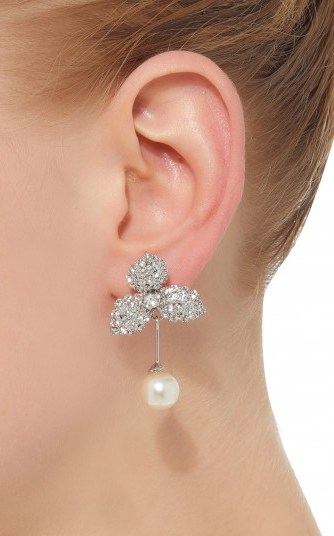 Jennifer Behr M’O Exclusive Pearl And Swarovski Crystal Drop Earrings - flipped