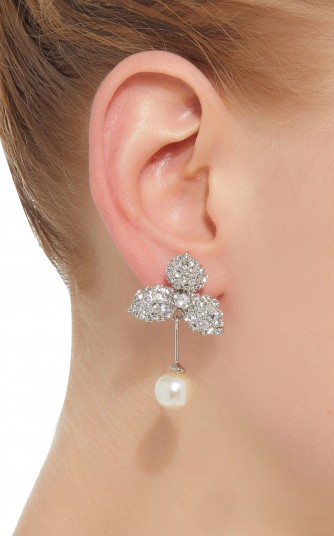 Jennifer Behr M’O Exclusive Pearl And Swarovski Crystal Drop Earrings