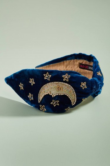 Anthropologie Moon + Stars Headband | luxe beaded hair accessory | celestial inspired - flipped