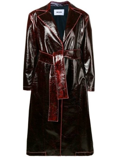 MSGM red patent trench coat