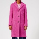 MSGM Women’s Smart Textured Coat – Pink – bright coloured coat