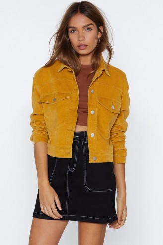 NASTY GAL My Sharona Cropped Jacket in Mustard – cool yellow jacket