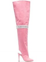 NATASHA ZINKO Pink 110 thigh-high patent leather cut-out boots