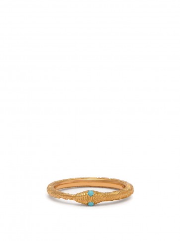 GUCCI Ouroboros turquoise & 18kt gold ring ~ blue stone snake jewellery