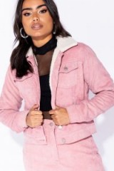 Parisian PINK BABY CORD SHEARLING LINED TRUCKER JACKET ~ my casual style