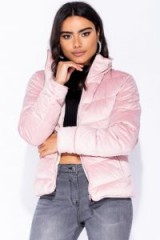 Parisian PINK VELVET QUILTED PUFFA JACKET ~ casual luxe puffer