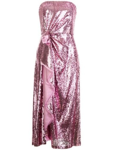 PRABAL GURUNG Lilac sequin embellished strapless dress - flipped