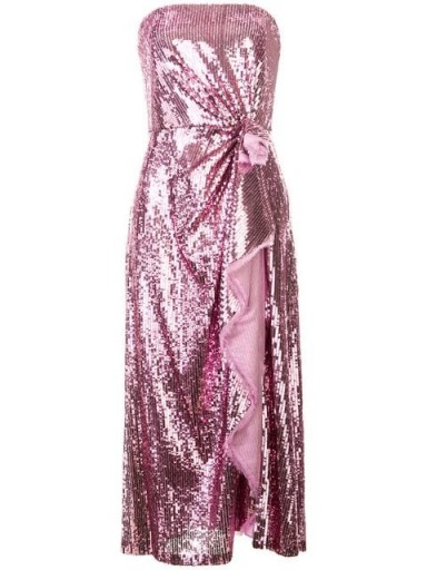 PRABAL GURUNG Lilac sequin embellished strapless dress