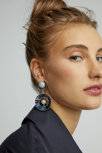 Lulu Frost Prophecy Blue and White Crystal Drop Earrings ~ glamorous statement jewellery - flipped