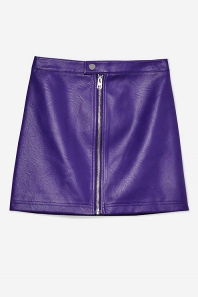 TOPSHOP Purple PU Mini Skirt - flipped