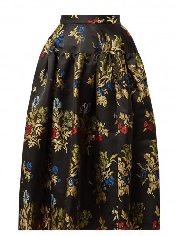 MARQUES’ALMEIDA Puffed black brocade skirt ~ metallic-gold thread - flipped