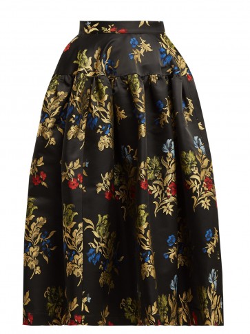 MARQUES’ALMEIDA Puffed black brocade skirt ~ metallic-gold thread
