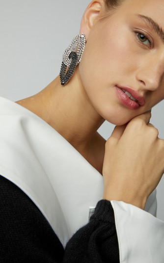 Lulu Frost Quixotic Crystal Loop Earrings in Black ~ evening glamour