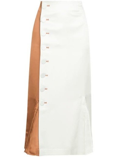 REJINA PYO button front two tone skirt - flipped