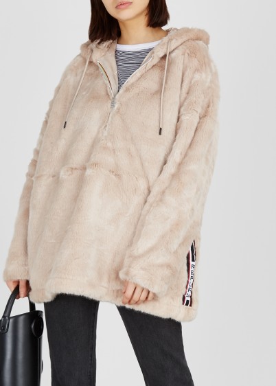 REPLAY Cream faux fur jacket ~ casual luxe