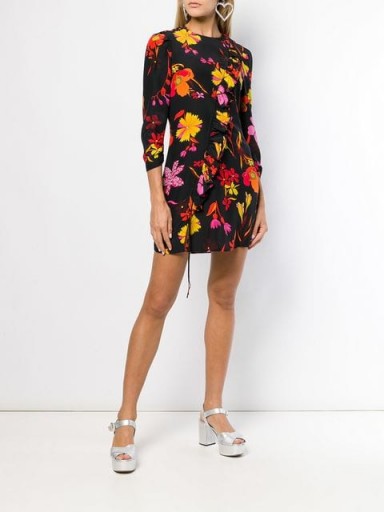 RIXO LONDON Gianna floral print dress / front ruffled mini