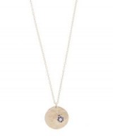 ISMET BY MILKA Rose Gold Medallion Necklace – luxe round pendant with small diamond and sapphires