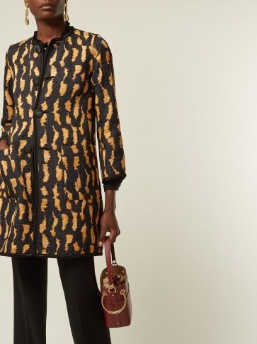 ETRO Rosemont reversible cotton-blend coat ~ chic animal/floral print coats - flipped