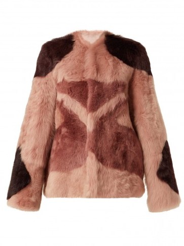 RAEY 1970s tiger-shearling coat | pink retro boxy jacket - flipped