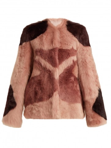 RAEY 1970s tiger-shearling coat | pink retro boxy jacket