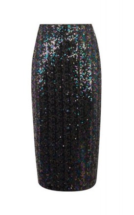OASIS SEQUIN PENCIL SKIRT in MULTI BLACK | sparkling party fashion - flipped