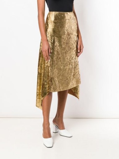 SIES MARJAN gold asymmetric skirt / shiny fashion