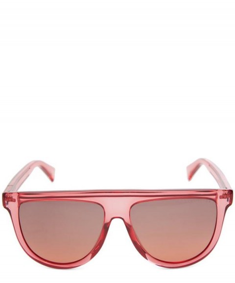 MARC JACOBS Striped Square-Top Sunglasses with Berry Pink Frames