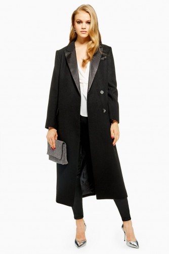 TOPSHOP Tuxedo Coat in Black – winter style