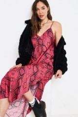 UO Pink Snake Print Slip Dress