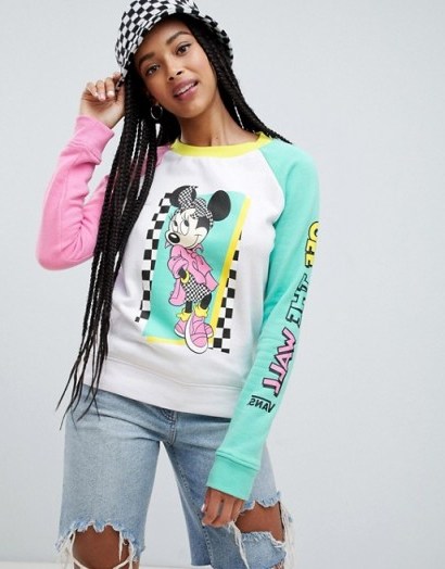 Vans X Disney hyper minnie sweatshirt | printed colour block sweat top - flipped