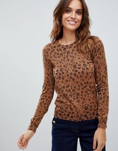 Whistles cheetah sparkle printed knit – animal print knitwear - flipped