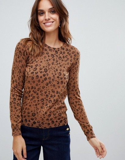 Whistles cheetah sparkle printed knit – animal print knitwear