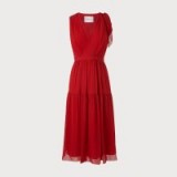 L.K. Bennett ABIGAIL RED SILK DRESS – feminine occasion wear