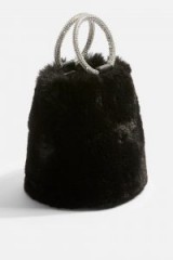 Topshop Adele Faux Fur Diamante Grab Bag in Black | sweet little party accessory