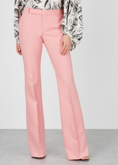 ALEXANDER MCQUEEN Pink bootcut wool-blend trousers – pretty pants - flipped