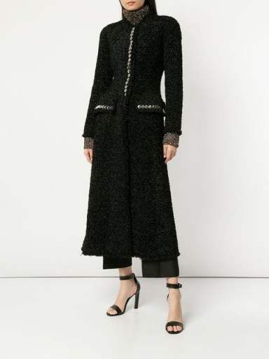 ALEXANDER WANG long tailored coat in black – chic fit and flare coats
