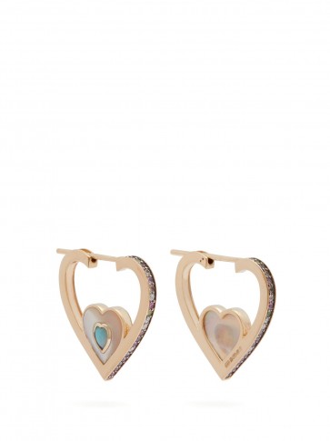 NOOR FARES Anahata diamond & 18kt gold heart shaped earrings