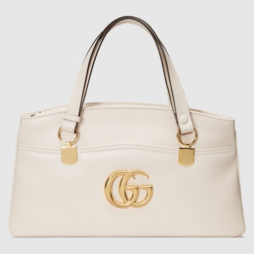 GUCCI Arli large white leather top handle bag