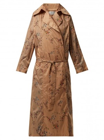 PREEN BY THORNTON BREGAZZI Arlissa brown floral garland print lightweight coat - flipped