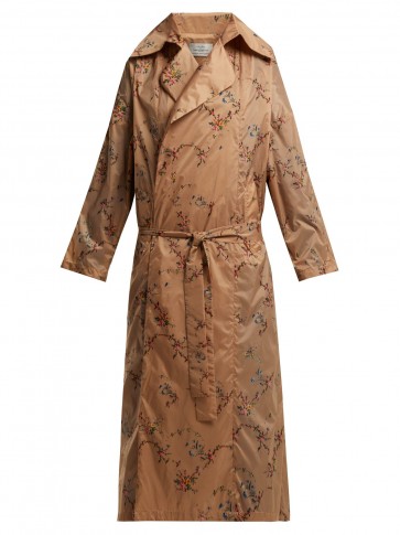 PREEN BY THORNTON BREGAZZI Arlissa brown floral garland print lightweight coat