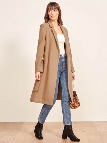 Reformation Barton Coat in Camel | classic wrap coats | winter colours - flipped
