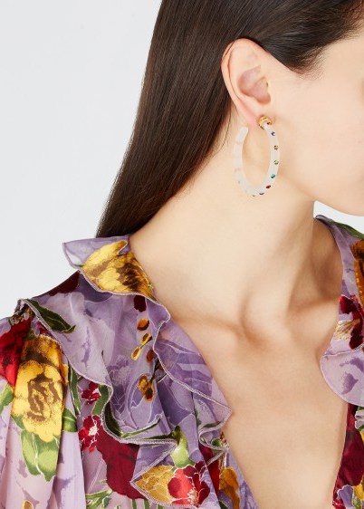 BAUBLEBAR Teryn crystal-embellished hoop earrings – large resin hoops - flipped