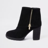 RIVER ISLAND Black fold down ankle boots