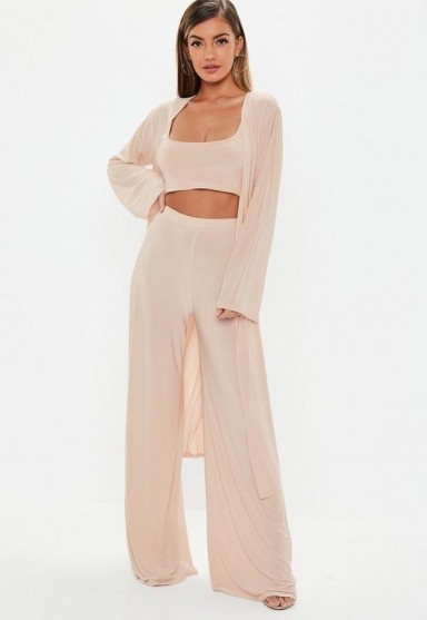 MISSGUIDED blush pink 3 piece co ord set – pink party outfit