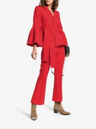 By Timo Kick Flare Suit Trousers in Red ~ cropped pants - flipped