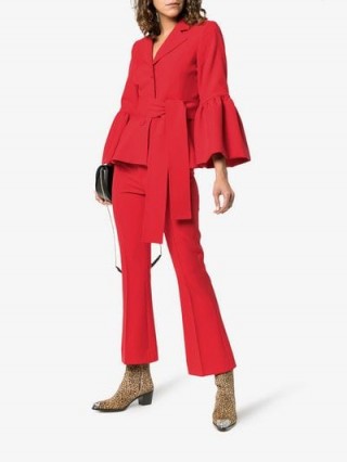 By Timo Kick Flare Suit Trousers in Red ~ cropped pants