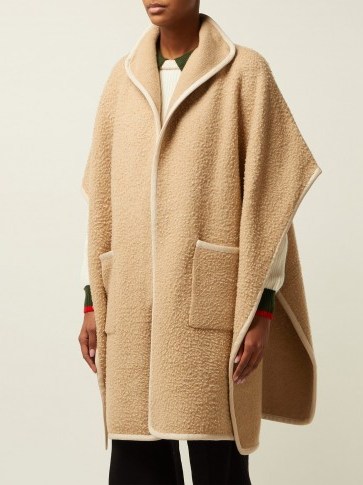 BURBERRY Chloe beige pilled-wool cape ~ stylish winter capes - flipped