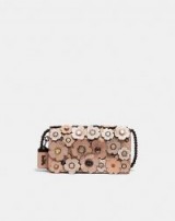 COACH Dinky With Crystal Tea Rose NUDE PINK/PEWTER – small floral bags